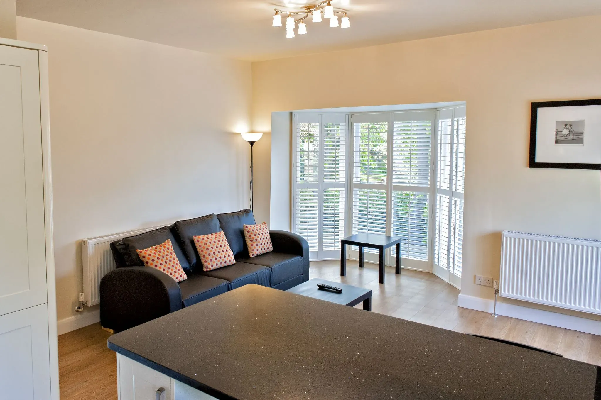 A bright, stylish Swan Apartments interior